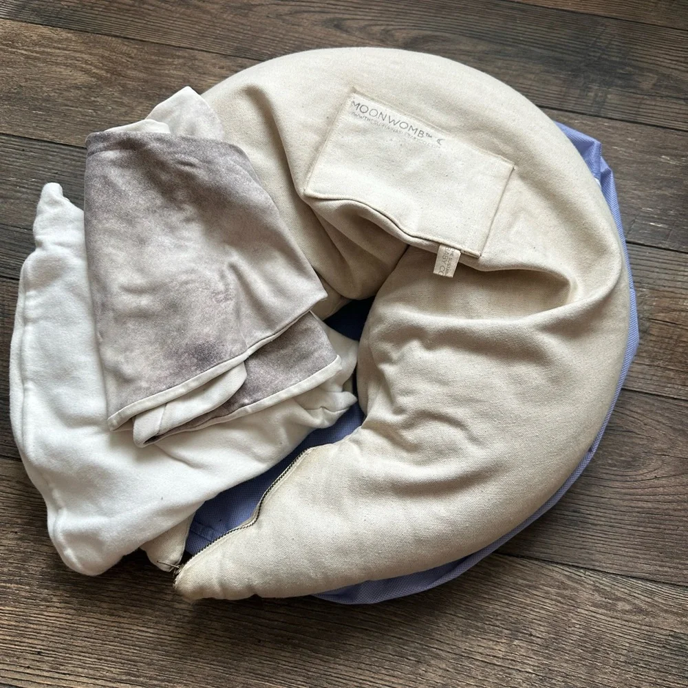 Moonwomb Pregnancy & Nursing Pillow with Neutral Covers